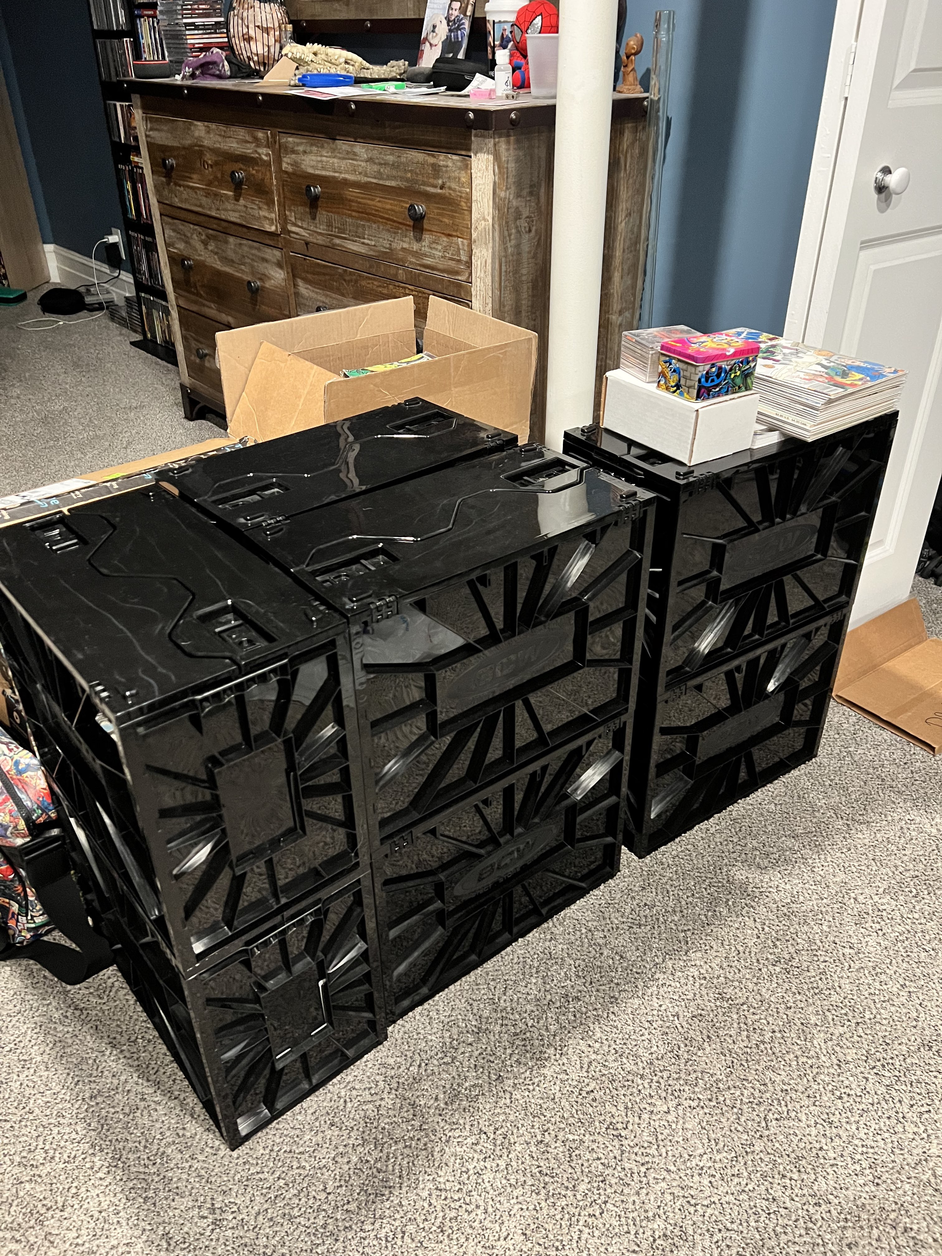 Boxes containing hundreds of Ryan's comic books